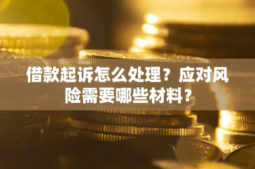 济南借款起诉怎么处理？应对风险需要哪些材料？