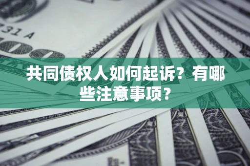 济南共同债权人如何起诉？有哪些注意事项？